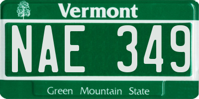 VT license plate NAE349