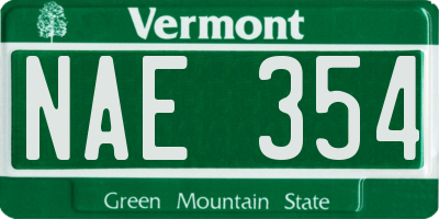 VT license plate NAE354