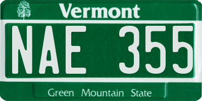 VT license plate NAE355