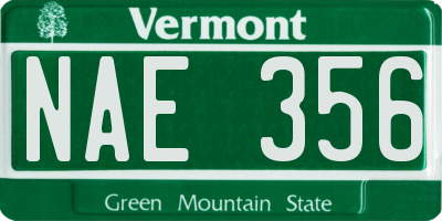 VT license plate NAE356