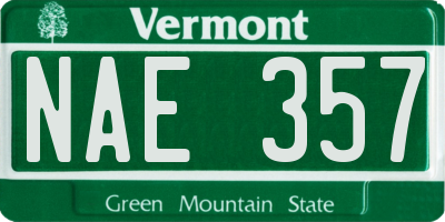 VT license plate NAE357