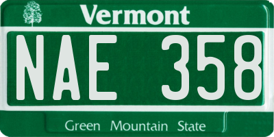 VT license plate NAE358