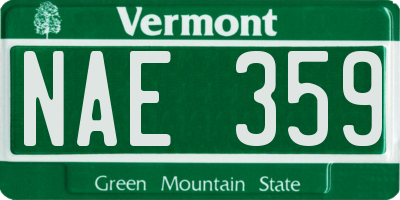VT license plate NAE359