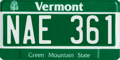 VT license plate NAE361