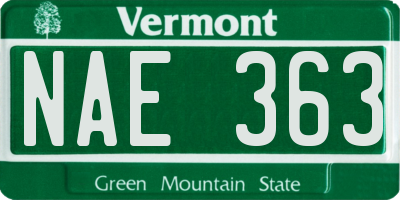 VT license plate NAE363