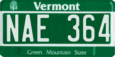 VT license plate NAE364