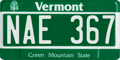 VT license plate NAE367