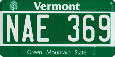 VT license plate NAE369