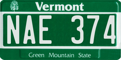 VT license plate NAE374