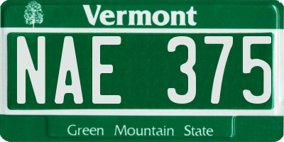 VT license plate NAE375