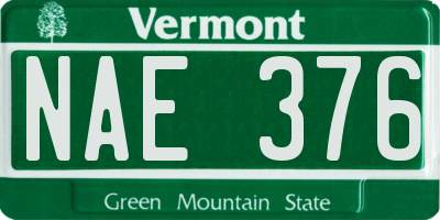 VT license plate NAE376