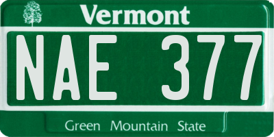 VT license plate NAE377