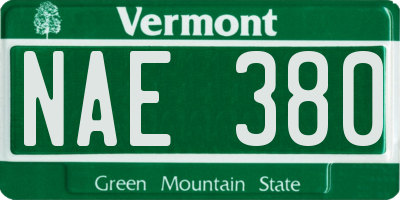 VT license plate NAE380