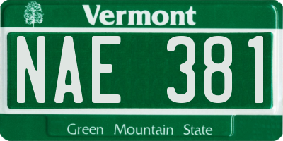 VT license plate NAE381