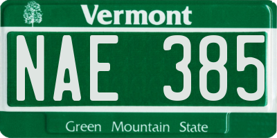 VT license plate NAE385