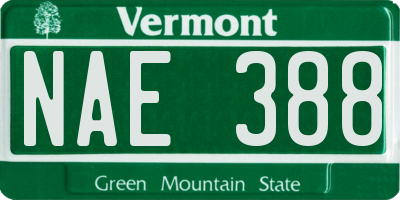 VT license plate NAE388