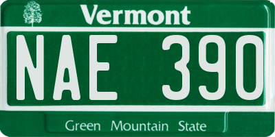 VT license plate NAE390