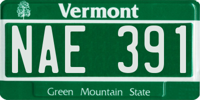 VT license plate NAE391