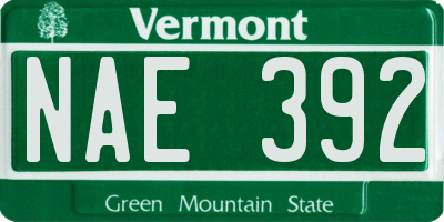 VT license plate NAE392