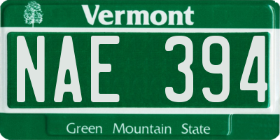 VT license plate NAE394
