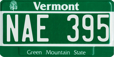 VT license plate NAE395