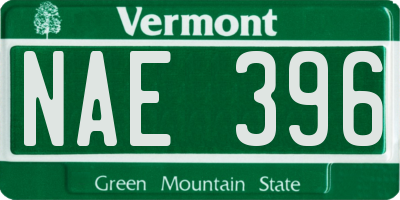 VT license plate NAE396