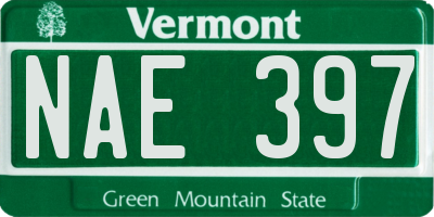 VT license plate NAE397