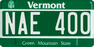 VT license plate NAE400