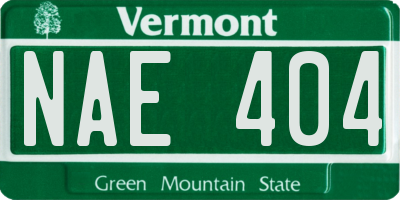 VT license plate NAE404