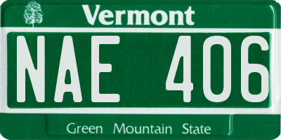 VT license plate NAE406