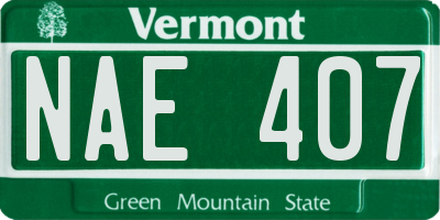 VT license plate NAE407