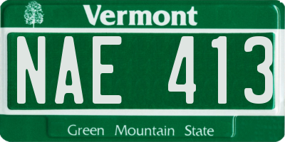 VT license plate NAE413