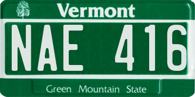 VT license plate NAE416