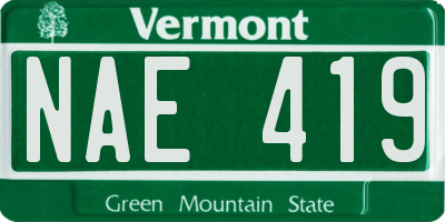 VT license plate NAE419