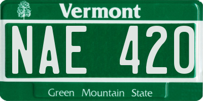 VT license plate NAE420