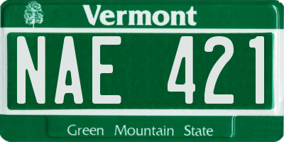 VT license plate NAE421