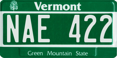 VT license plate NAE422