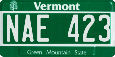 VT license plate NAE423