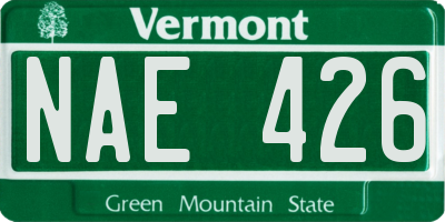 VT license plate NAE426