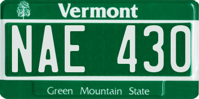 VT license plate NAE430