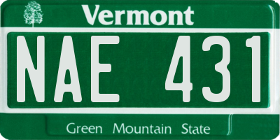 VT license plate NAE431