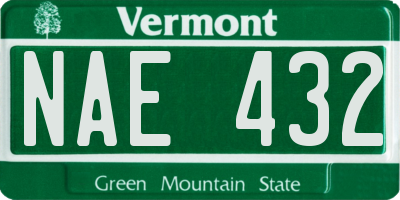 VT license plate NAE432