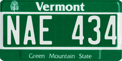 VT license plate NAE434
