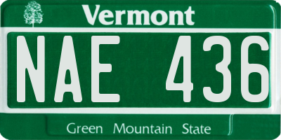 VT license plate NAE436