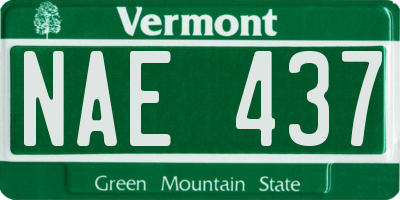 VT license plate NAE437
