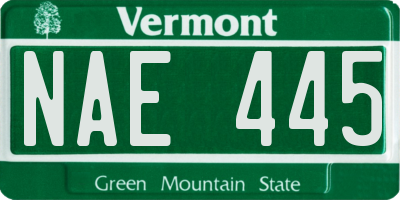 VT license plate NAE445