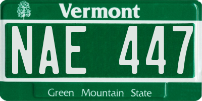 VT license plate NAE447