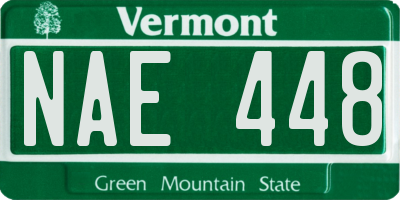 VT license plate NAE448