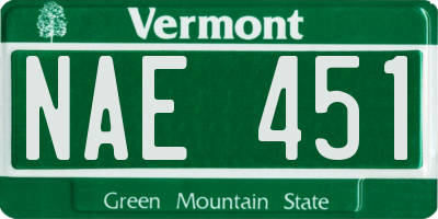 VT license plate NAE451