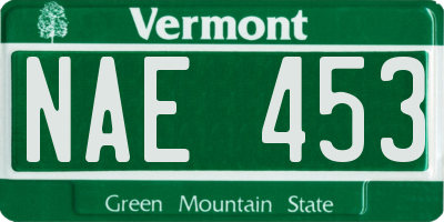 VT license plate NAE453